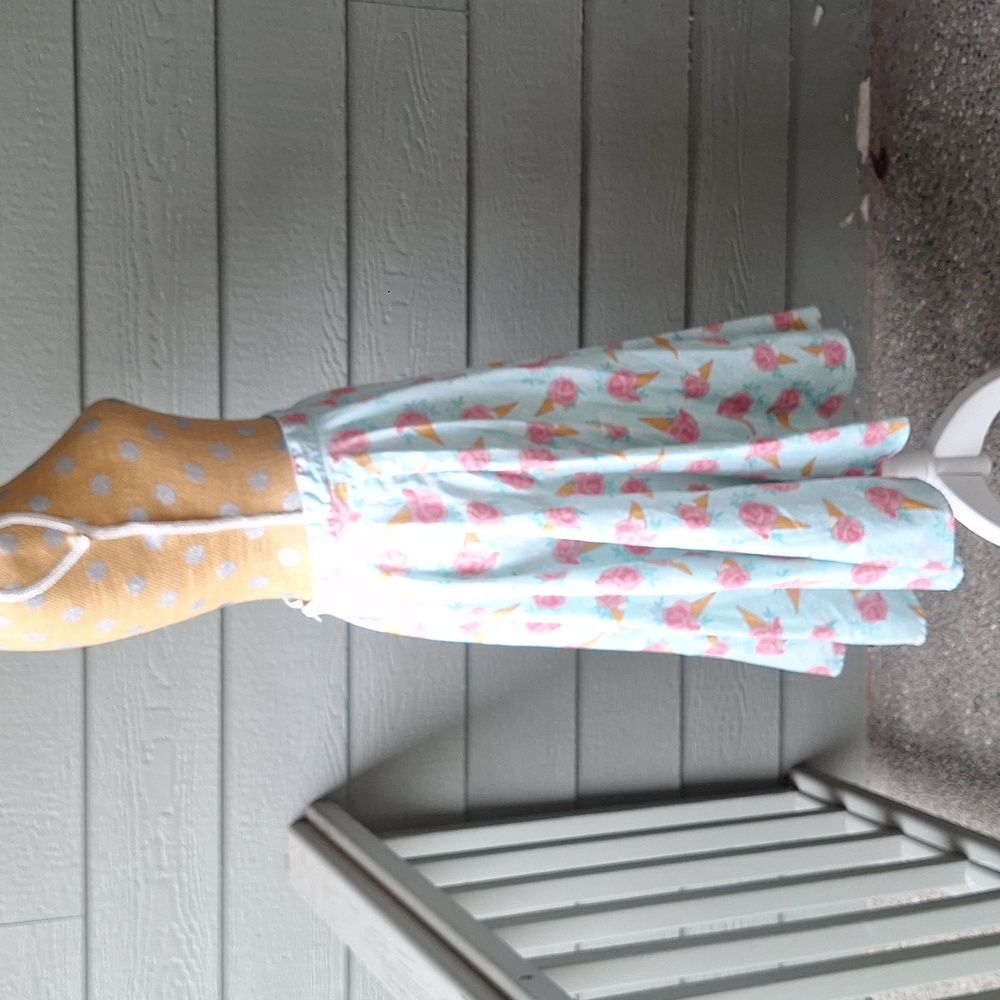 Retro Pin-up Vintage Voodoo Vixen Full Midi Skirt Ice Cream Floral Clowncore S - Picture 7 of 13